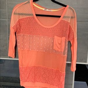 Coral sheer shirt